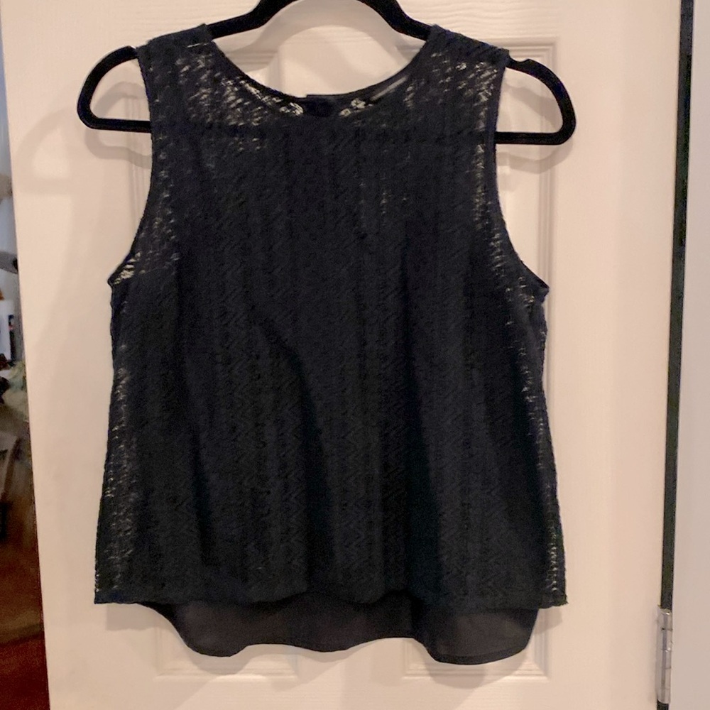 Banana Republic, Sleeveless Eyelet Tunic Size Small in Black, with Camisole  - Picture 1 of 11